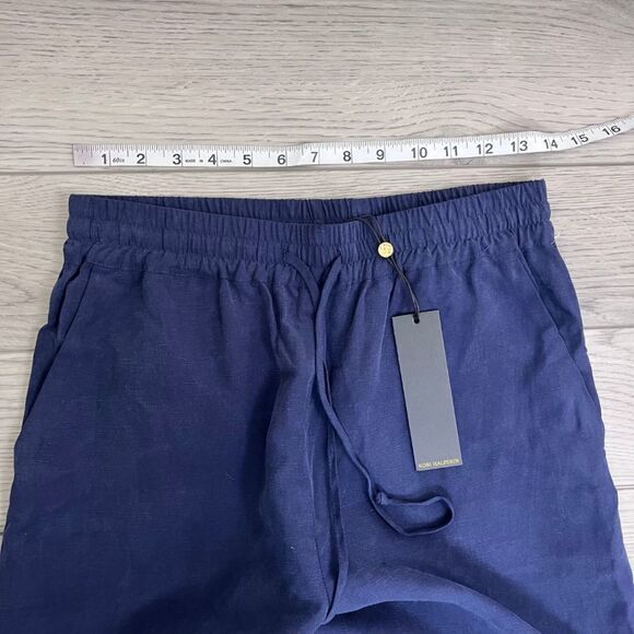 Kobi Halperin Size S Louise Blue Linen Tencel Pullon Wide Leg Pants NEW Trousers - Picture 10 of 12